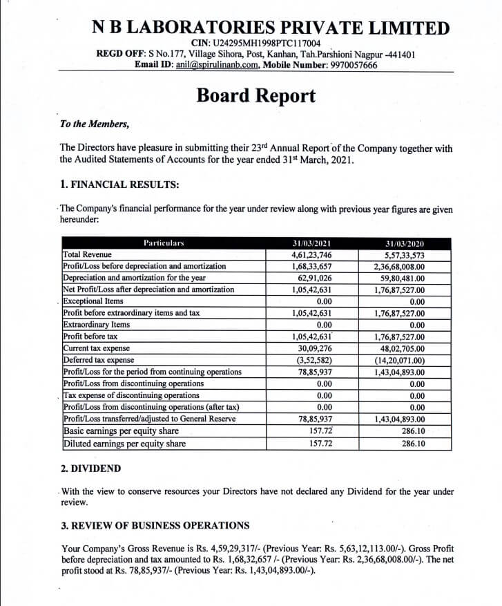 Board Report NBLPL